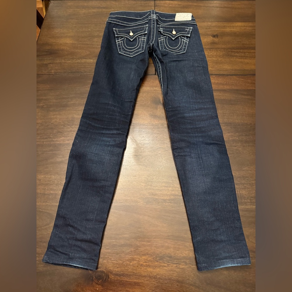 True Religion World Tour Billy Low Rise Pearl Button Denim Jeans Size 26